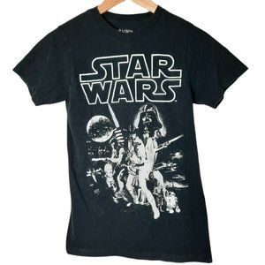 Star Wars Classic Black And White T Shirt Mens Size Small Fifth Sun 100% Cotton